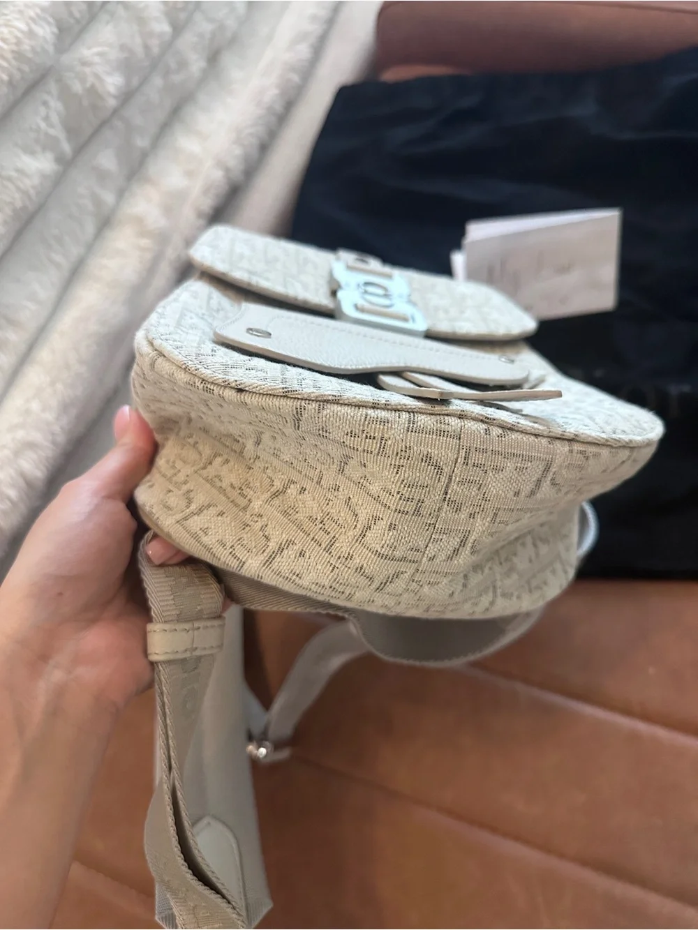 Dior White Monogram Mini Backpack